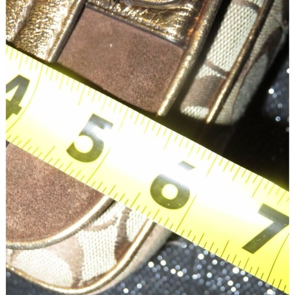 Coach 2004 Special Edition Signature C Khaki Bronze Canvas Suede & Leather Buckl - Picture 15 of 15